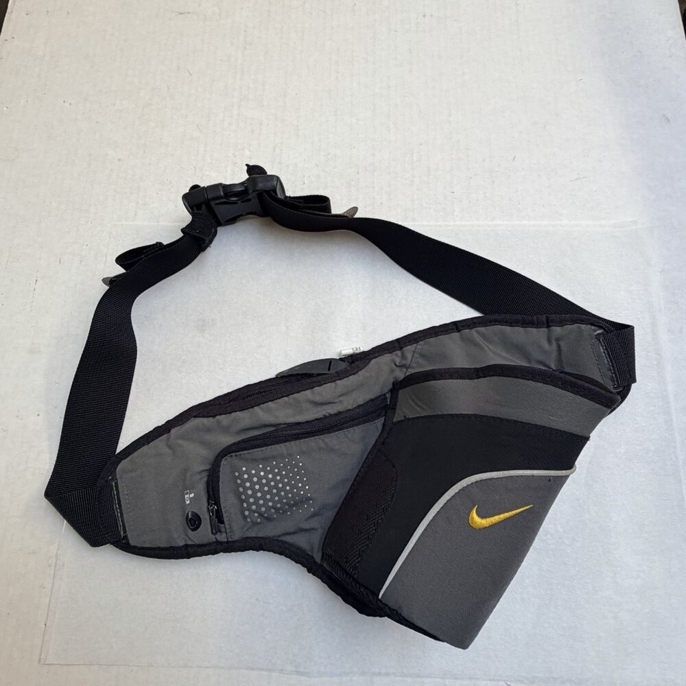 Nike Body Bag Bottle Holder Shoulder Embroidery Logo Black Grey Sports Bag